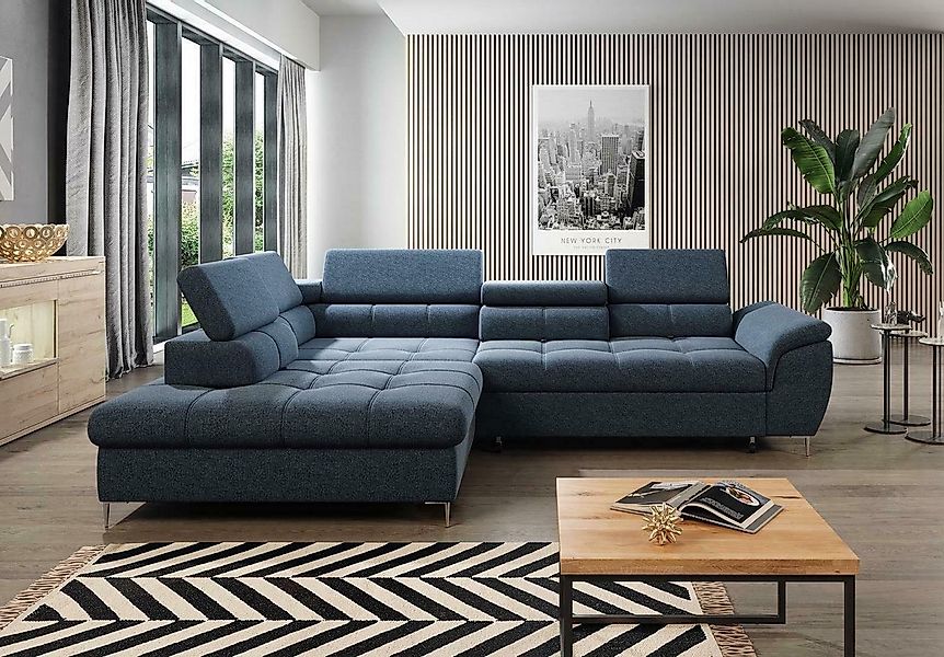 JVmoebel Ecksofa Schlafsofa Design Ecksofa L-form Bettfunktion Couch Textil günstig online kaufen