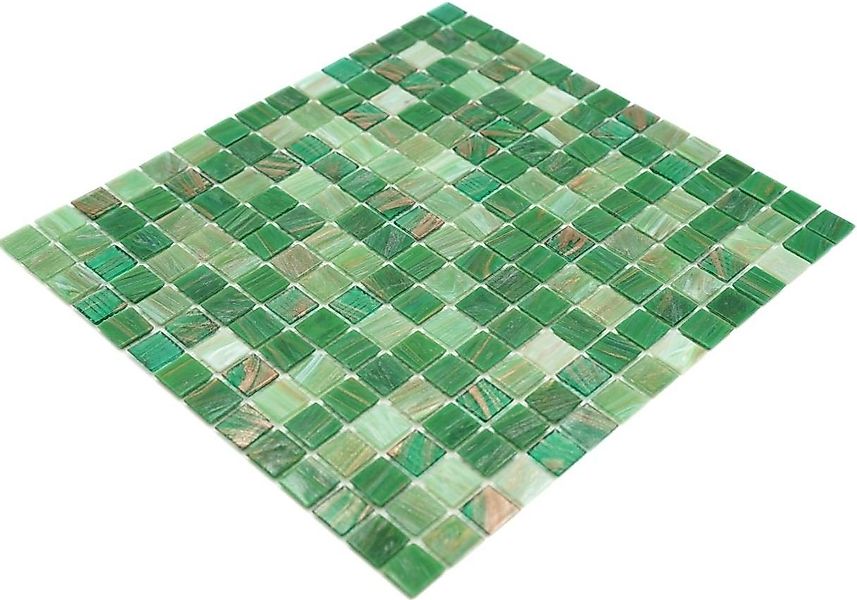 Mosani Bodenfliese Glasmosaik Mosaikfliesen grün mint kupfer Fliesenspiegel günstig online kaufen