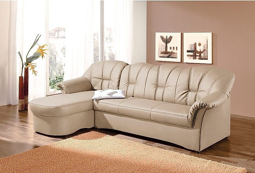 DOMO collection Ecksofa "Papenburg, zeitlose Rückensteppung, elegante Forme günstig online kaufen