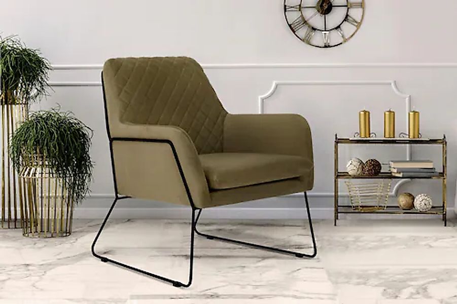 Leonique Sessel "Olo Cocktailsessel", mit Karo-Prägung im Rückenteil und Bü günstig online kaufen