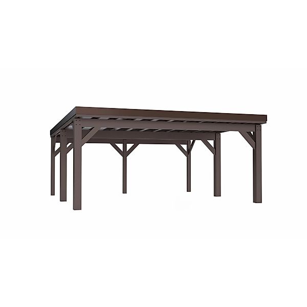 Holzbrüder Carport Ralf 36 250 kg/m² Graubraun-Dunkelbraun günstig online kaufen