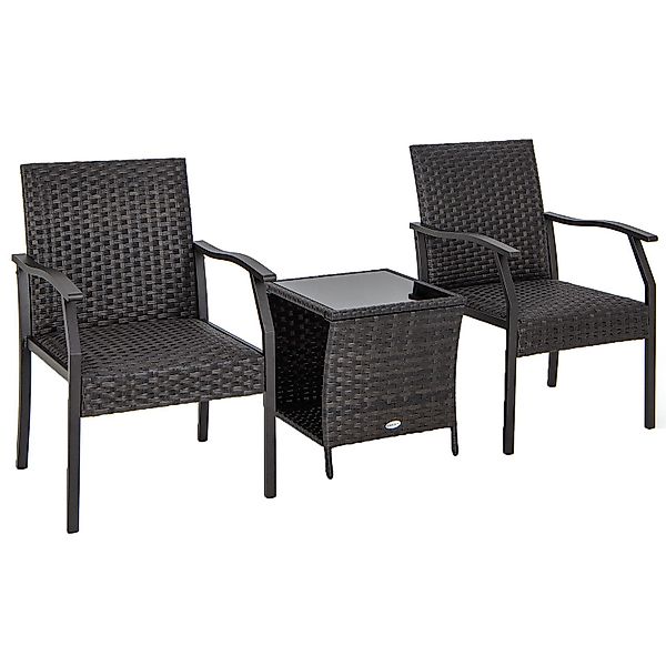 COSTWAY Balkonset, (3-tlg), Polyrattan Balkonmöbel für günstig online kaufen