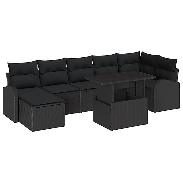 vidaXL Garten-Sofa-Set mit Speicher 8-Tlg Schwarz Poly Rattan 3357426 günstig online kaufen