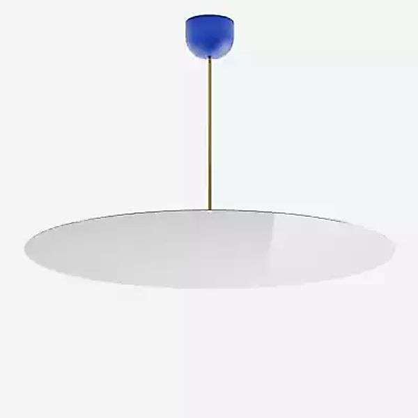 Luceplan Millimetro Pendelleuchte LED, blau/messing - H. 53 cm - ø85 - Phas günstig online kaufen