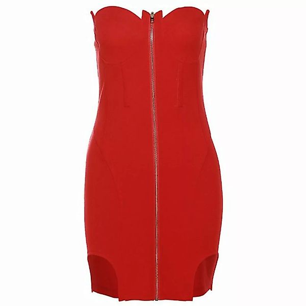 ZWY Dirndl Slim-Fit-Kleid mit unregelmäßigem Röhrenoberteil Kurzer Stil Ele günstig online kaufen