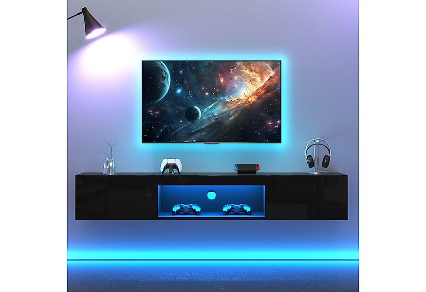 REDOM Lowboard Moderner Hochglanz-Wandschrank mit (TV-Schrank hochglanz,  T günstig online kaufen