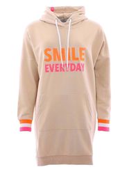 Zwillingsherz Sweatkleid mit Kapuze, Fronstickerei, Kängurutasche, günstig online kaufen