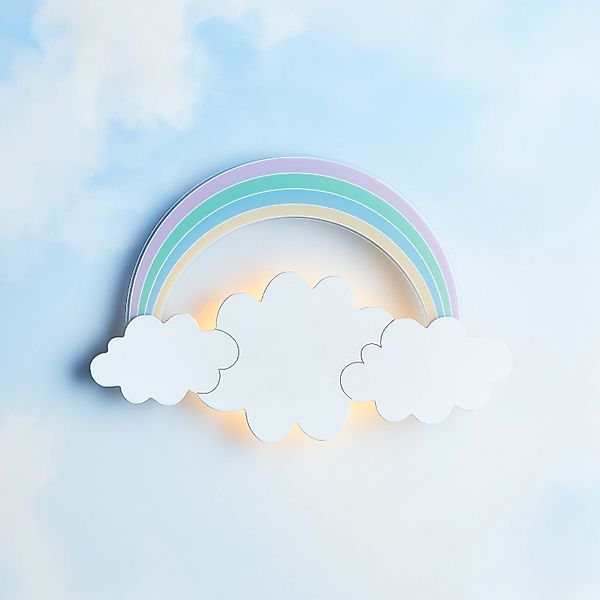 Lights4fun LED Wandleuchte Regenbogen und Wolke Wandlampe Kinderzimmer günstig online kaufen