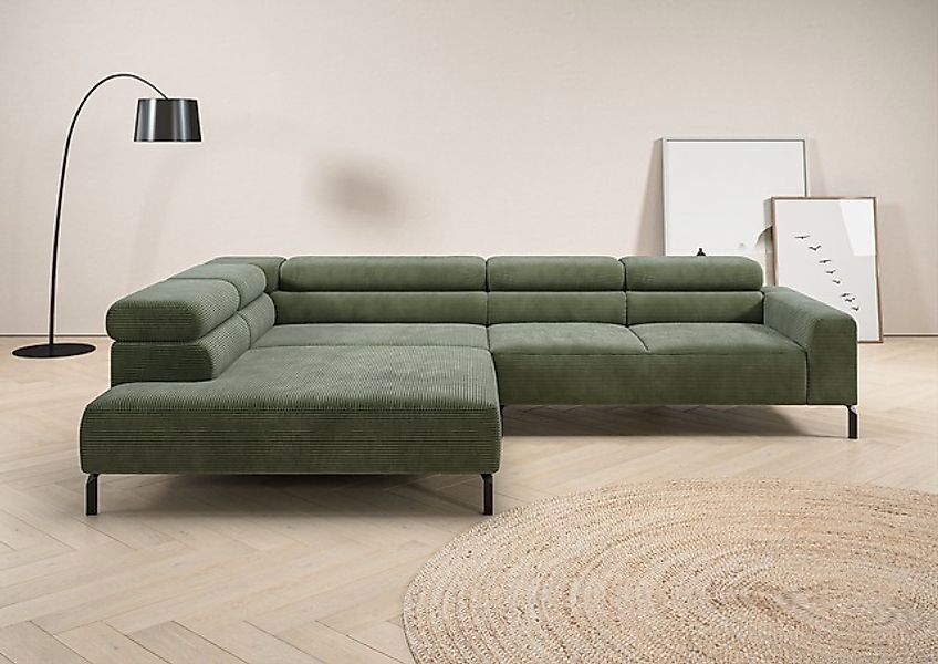 PLACES OF STYLE Ecksofa »Antonelli, L-Form, inkl. Kopfteilverstellung, Brei günstig online kaufen