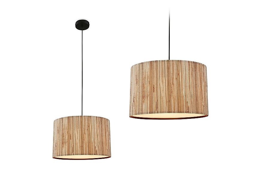 Briloner Leuchten LED Pendelleuchte Hängelampe Natur Stroh Bast 1-&3-flammi günstig online kaufen
