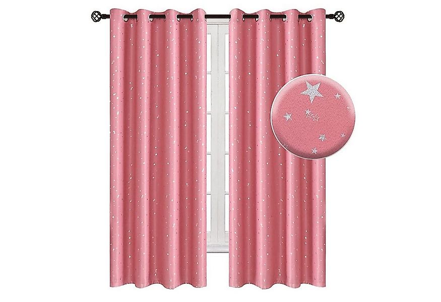 zggzerg Vorhang 2 Stück Blickdicht Verdunkelungsvorhänge mit Sterne günstig online kaufen