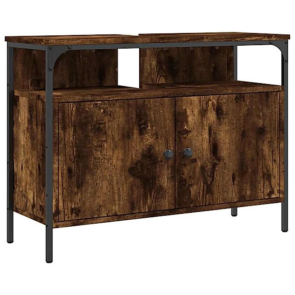 vidaXL Waschbeckenunterschrank Räuchereiche 80x30x60 cm Holzwerkstoff 84244 günstig online kaufen