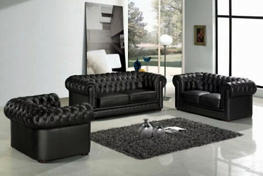 JVmoebel Sofa Chesterfield Polster Sofas Klassischer 3+2+1 Sitzer 100% Lede günstig online kaufen