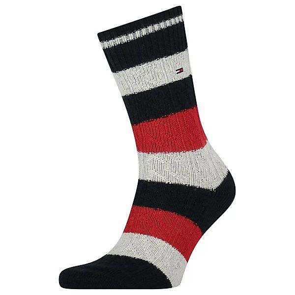 Tommy Hilfiger Wool Cable Socken EU 43-46 Navy Red günstig online kaufen