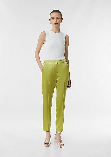 comma 7/8-Hose Hose Cigarette-Pants aus Satin in Ankle-Länge günstig online kaufen