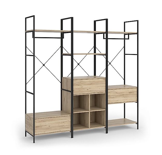 Vicco Kleiderschrank Enya, Holz/Schwarz, 60 x 180 cm 3 Teile (1-St) günstig online kaufen