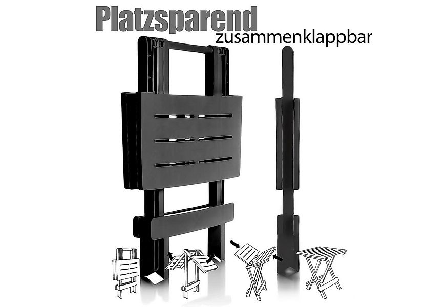 BigDean Klapptisch Beistelltisch klein in anthrazit aus Kunststoff (1-St), günstig online kaufen