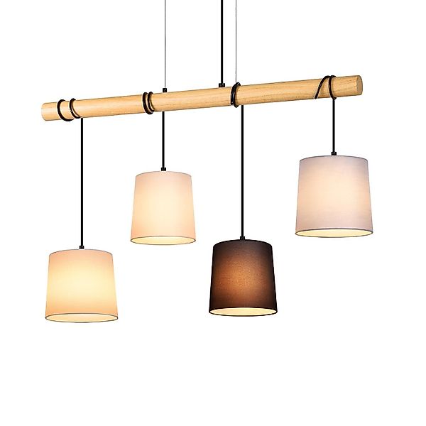 ZMH Pendelleuchte Holz 4 Flammig E27 günstig online kaufen