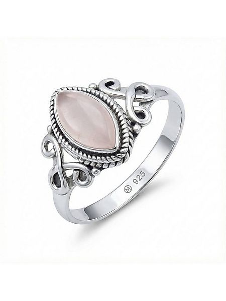 mantraroma Silberring BAGHIMI Ellipse aus 925 Silber mit Rosenquarz (Ring m günstig online kaufen