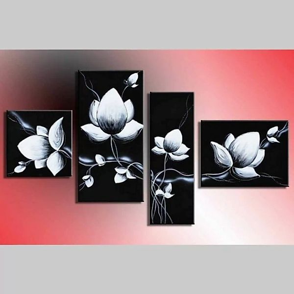 4 Leinwandbilder BLUMEN (7) 120 x 70cm Handgemalt günstig online kaufen
