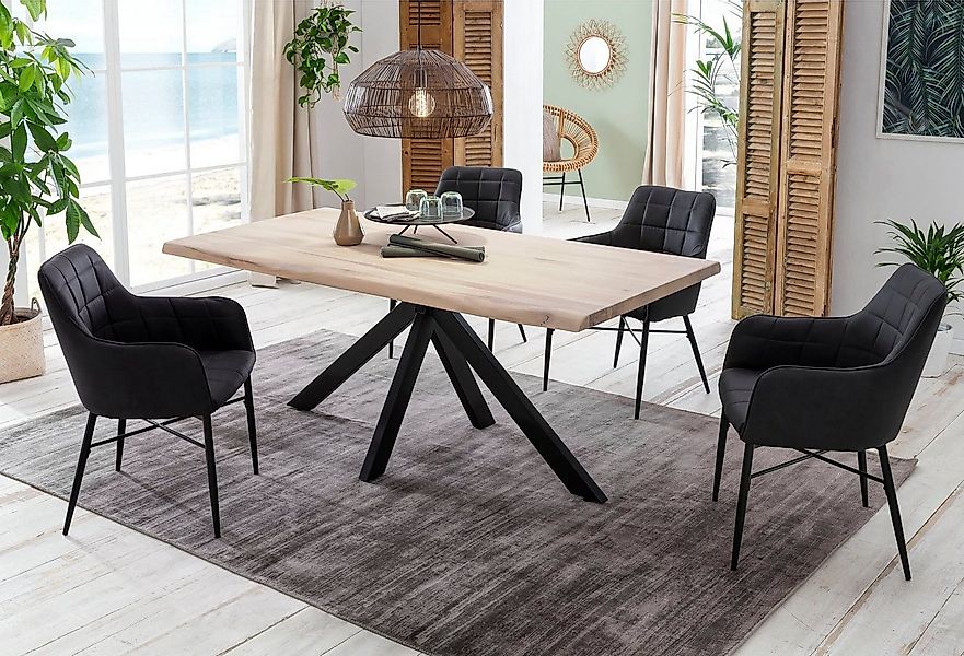 Home affaire Esstisch Tristan, Massivholz Wildeiche mit echter Baumkante günstig online kaufen