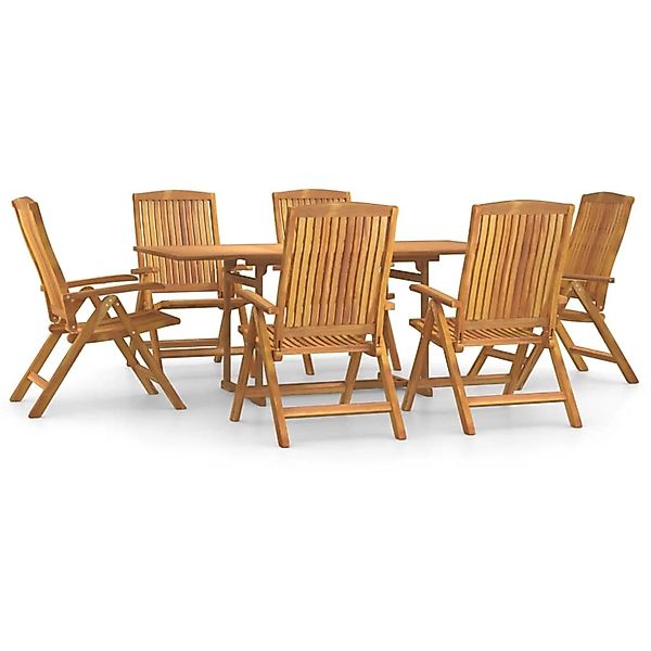 vidaXL 7-Tlg Garten-Essgruppe Massivholz Teak 3154921 günstig online kaufen