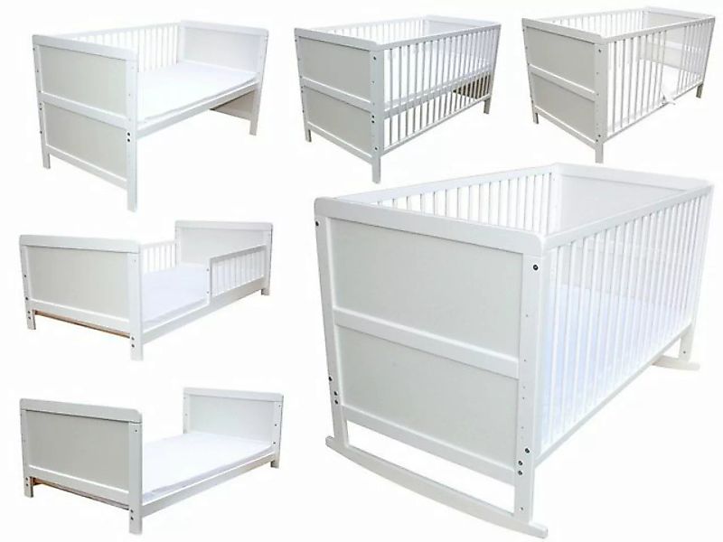 Micoland Kinderbett Kinderbett Juniorbett Beistellbett Wiege 140x70cm 4in1 günstig online kaufen