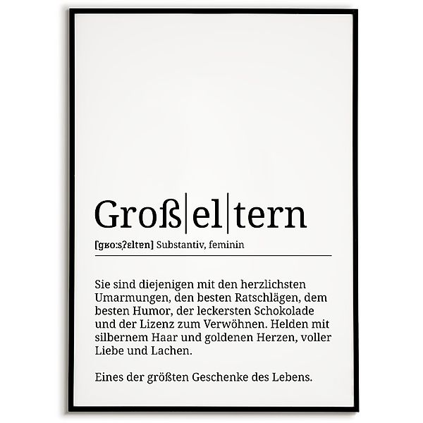 Tigerlino Poster Großeltern Definition Wandbild Oma günstig online kaufen