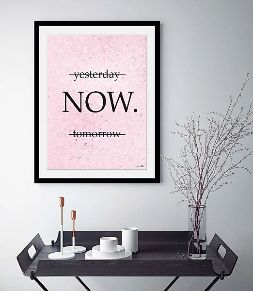 queence Bild »NOW.«, Schriftzüge-Schriftzug-Sprüche & Texte-Motivationsbild günstig online kaufen