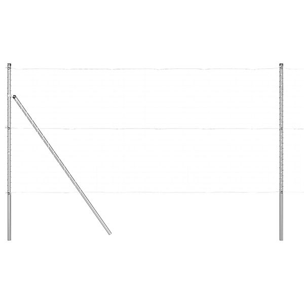 vidaXL Zaunpfosten Zaunpfosten Set Silber 7 günstig online kaufen