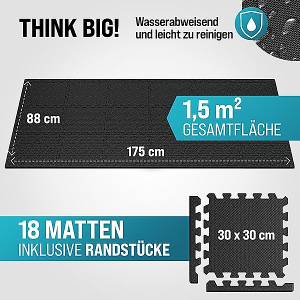 monzana Bodenschutzmatte, 18-St., Rutschfest, EVA-Schaumstoff, Bodenschutz, günstig online kaufen