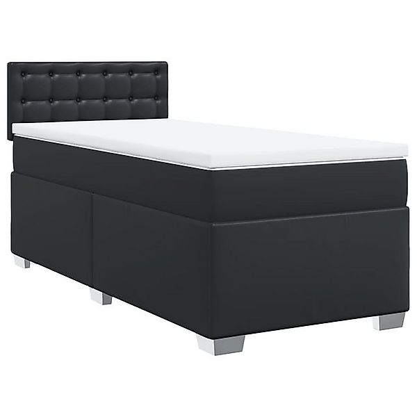 vidaXL Bett Boxspringbett mit Matratze Schwarz 90x190 cm Kunstleder günstig online kaufen