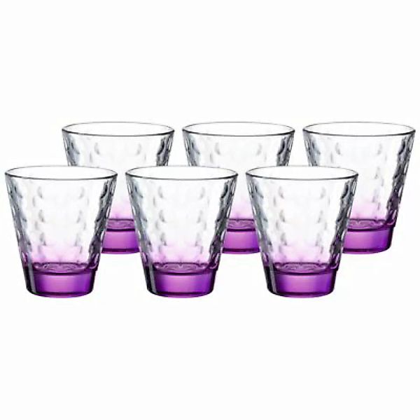 LEONARDO OPTIC Trinkglas klein 215 ml mit violettem Boden 6er Set Trinkgläs günstig online kaufen