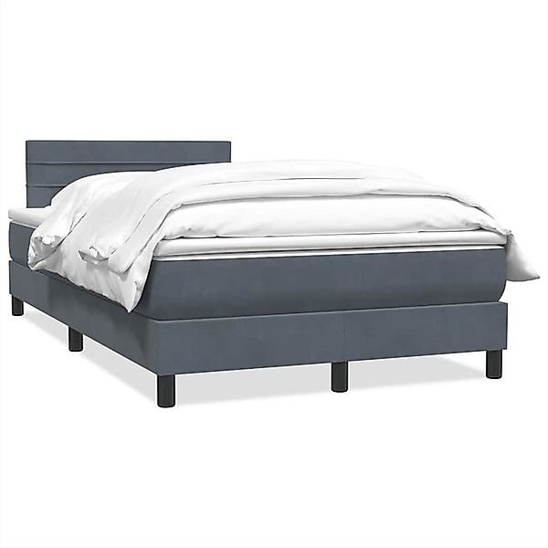 vidaXL Boxspringbett, Boxspringbett mit Matratze Dunkelgrau 120x210 cm Samt günstig online kaufen