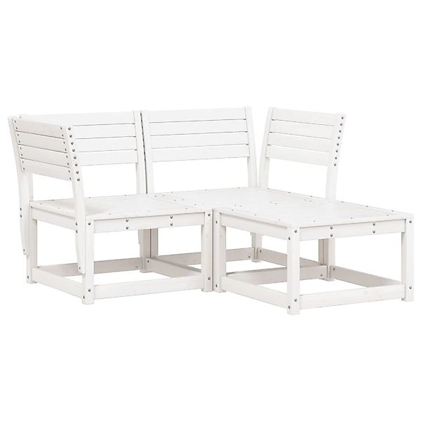 vidaXL 3-Tlg Garten-Sofagarnitur Weiß Massivholz Kiefer 3216986 günstig online kaufen