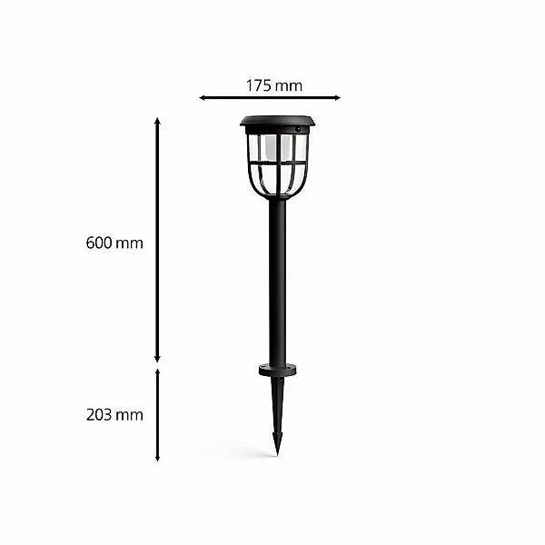 LED Solar Wegeleuchte Radii in Schwarz 1,3W 250lm IP44 mit Bewegungsmelder günstig online kaufen