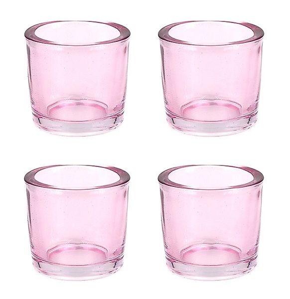 Creativery Teelichthalter, Teelichthalter Glas 6,5x6cm hellrosa günstig online kaufen