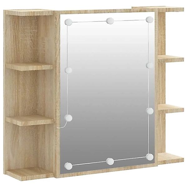 vidaXL Spiegelschrank mit LED Sonoma-Eiche 70x16,5x60 cm 808876 günstig online kaufen