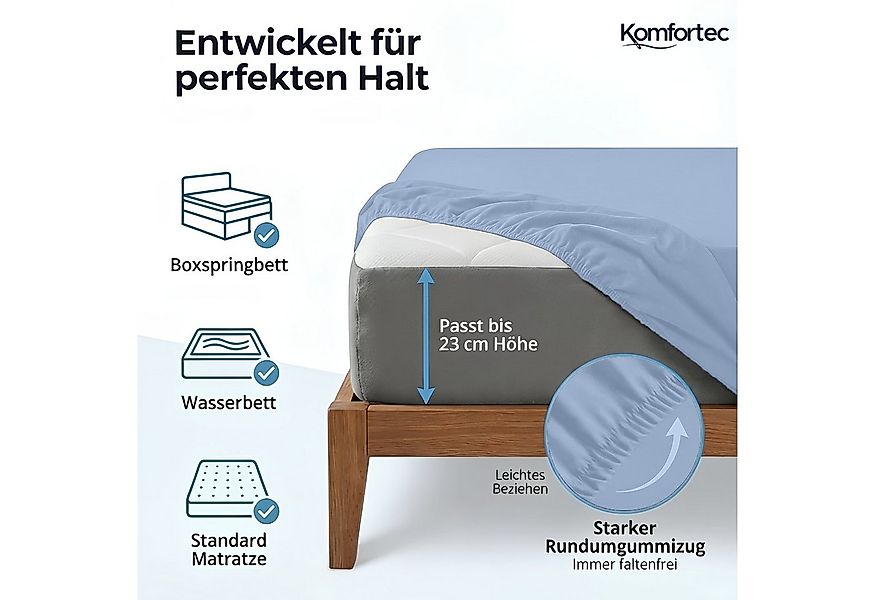 Komfortec Spannbettlaken Jersey Spannbettuch, 90x200, 140x200, 160x200, 180 günstig online kaufen