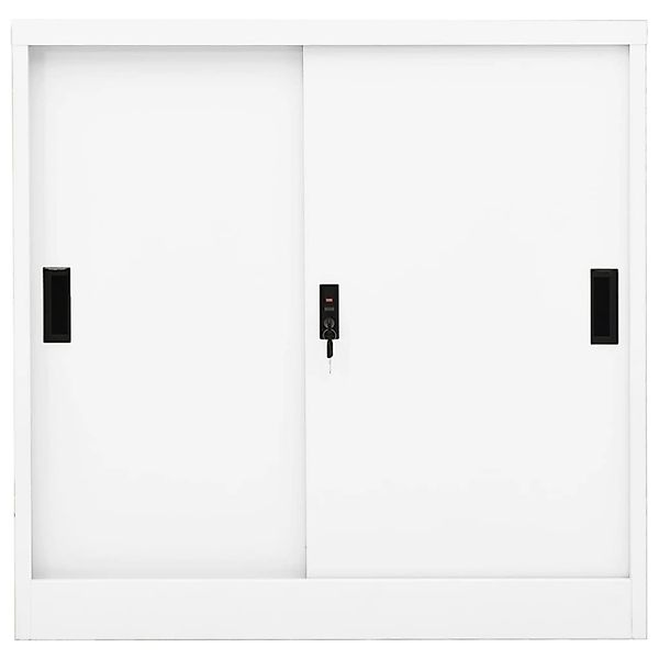 Büroschrank Mit Schiebetür Weiß 90x40x90 Cm Stahl günstig online kaufen