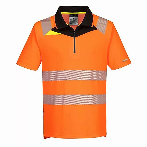 Portwest Warnschutz-Shirt DX4 Warnschutz Polo Shirt mit Reißverschluss kurz günstig online kaufen