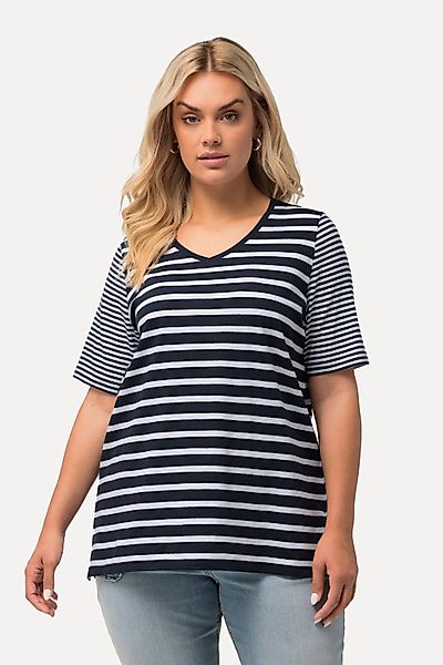 Ulla Popken T-Shirt Shirt Ringelmix A-Linie günstig online kaufen