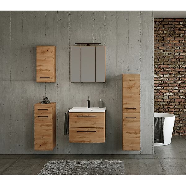 Held Möbel 2-tlg. Waschtisch-Set Florenz 60 cm Wotaneiche günstig online kaufen