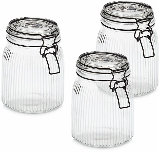 Zeller Present Vorratsglas "mit Bügelverschluss, 3-tlg." Set, 3 Stk. tlg. l günstig online kaufen