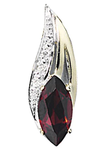 JOBO Kettenanhänger "Anhänger mit Granat und 2 Diamanten", 585 Gold günstig online kaufen