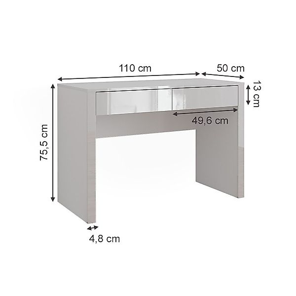 Vicco Schminktisch Annabelle, Weiß Hochglanz/Weiß, 110 günstig online kaufen