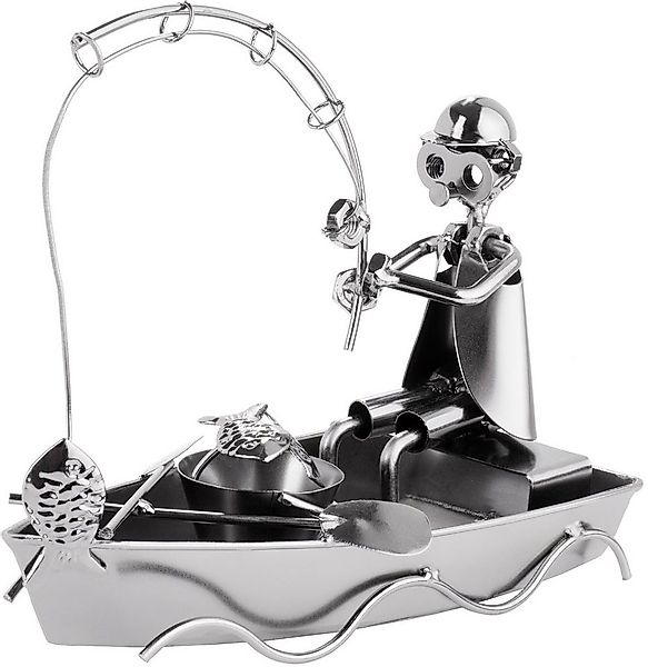 BRUBAKER Dekofigur Schraubenmännchen Angler im Boot (1 St), kunstvolle Meta günstig online kaufen