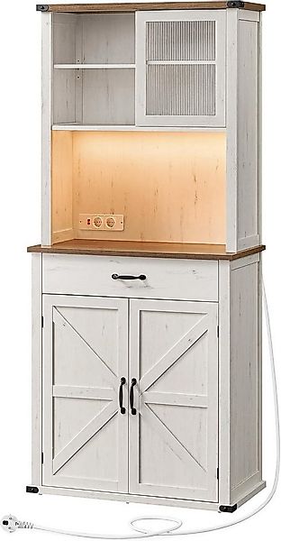VASAGLE Buffet Sideboard mit Beleuchtung, Stauraum, Türen und Schubladen 39 günstig online kaufen