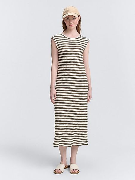 TOM TAILOR Denim Sommerkleid Midi-Kleid mit Streifenmuster günstig online kaufen