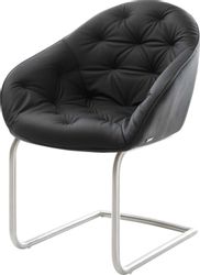 DELIFE Polsterstuhl Gaio-Flex, Freischwinger rund Edelstahl günstig online kaufen